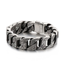 Coolt Personlighet Retro Blommigt Titanarmband För Män