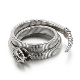 Moderiktigt Titanarmband Med Flera Öglor Och Ormliknande Öppning För Män