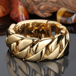 Nytt Guldpläterat Moderiktigt Titanarmband För Män
