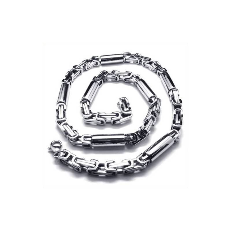 21,9 Tums Cylindriskt Halsband I Titan Och Silver 21,9 Tums Cylindriskt Halsband I Titan Och Silver