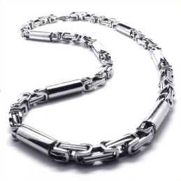 21,9 Tums Cylindriskt Halsband I Titan Och Silver
