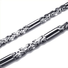 21,9 Tums Cylindriskt Halsband I Titan Och Silver