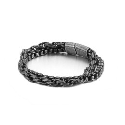 Herrsnyggt Dubbelskiktat Titanarmband