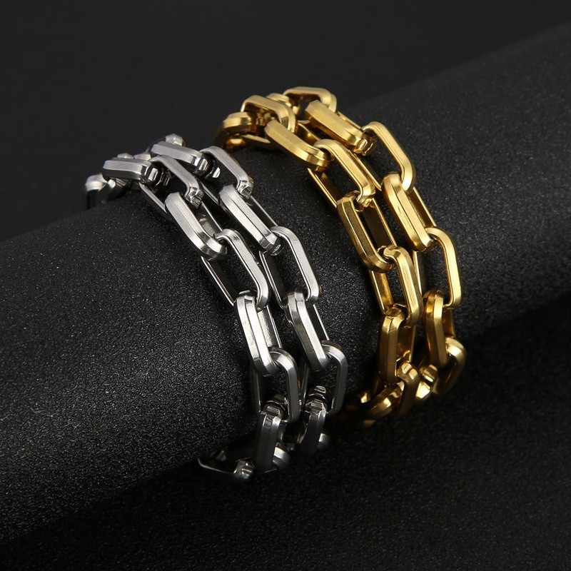 Rock Hip-Hop Fyrkantigt Titanarmband För Herrar Rock Hip-Hop Fyrkantigt Titanarmband För Herrar
