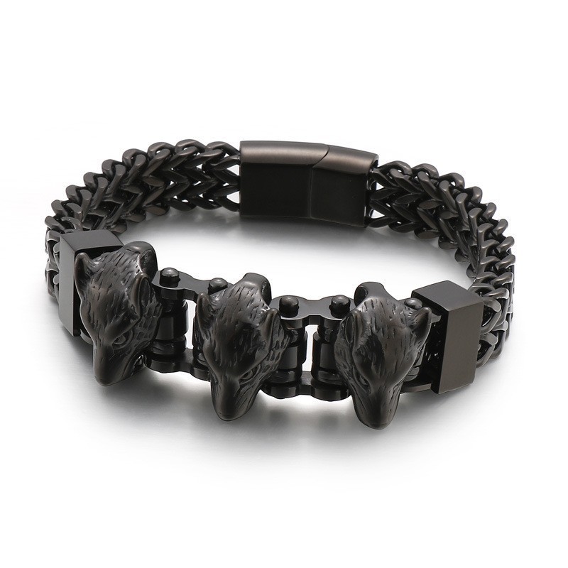 Wolf Head Herrarmband I Titan Wolf Head Herrarmband I Titan