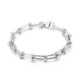 Herr- Och Damerarmband Med Titan Och Hästskospänne, U-Format Spänne