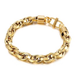 Ovalt Twist Chain Day Character Clasp Titanarmband För Herrar