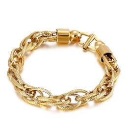Herrhalsband Med Ovalt Vridet Mönster Och Solburstspänne I Titan