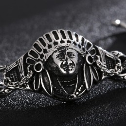 Nytt Casting Jewelry Retro Cool Chief Pattern Titanium Herrarmband