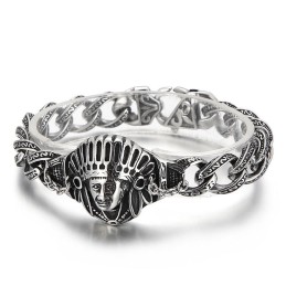 Nytt Casting Jewelry Retro Cool Chief Pattern Titanium Herrarmband