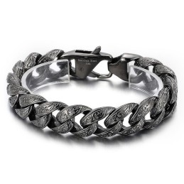 Vintage Coolt Gunmetallpläterat Titanarmband För Herrar