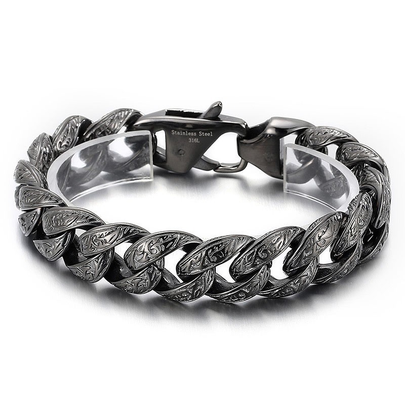 Vintage Coolt Gunmetallpläterat Titanarmband För Herrar Vintage Coolt Gunmetallpläterat Titanarmband För Herrar