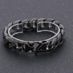 Vintage Coolt Gunmetallpläterat Titanarmband För Herrar