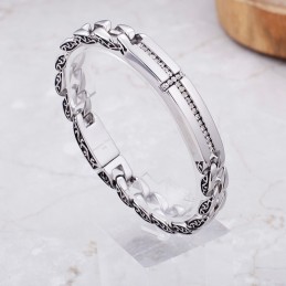 Titankorsarmband Med Diamanter För Män Titansmycken I Vintagestil