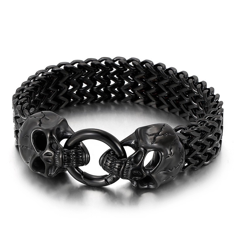 Elegant Trendigt Titanarmband Med Dödskalle Till Salu Elegant Trendigt Titanarmband Med Dödskalle Till Salu