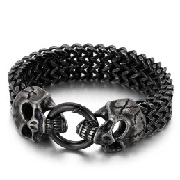 Elegant Trendigt Titanarmband Med Dödskalle Till Salu