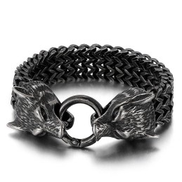 Chic Hipster Titanarmband Med Varghuvud