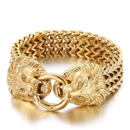 Elegant Trendigt Titanarmband Med Lejonhuvud