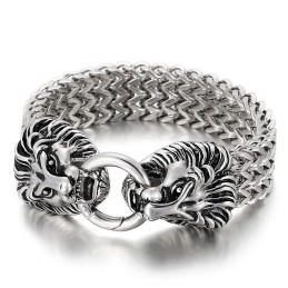 Elegant Trendigt Titanarmband Med Lejonhuvud
