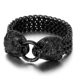 Elegant Trendigt Titanarmband Med Lejonhuvud