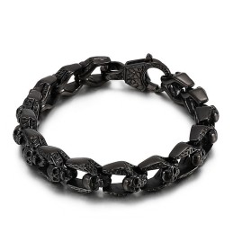 Mode Vintage Wind Titan Skull Smycken Hip Hop Rock Herrarmband