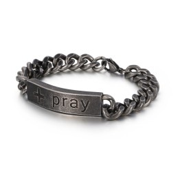 Populära Vintage Smycken Titan Böjt Tecken Kors Bön Armband För Män
