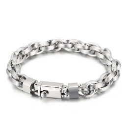 Mode Vakuumplätering Tryckknapp Dubbel Ring O Armband För Herr