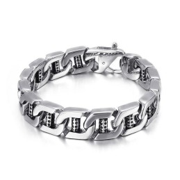Chic Wind Hollow Dice Dot Hole Column Titanium Herrarmband