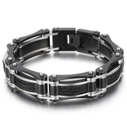 Enkel Atmosfär Mode Ståltråd Hampa Rep Cykel Titanarmband För Män