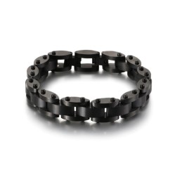 Kombination Av Kraftig Texturerad Titanarmband För Män