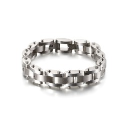 Kombination Av Kraftig Texturerad Titanarmband För Män