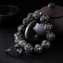 Herrsmycken I Titan Med Sex Sanningsord, Buddha-Pärlarmband I Titan