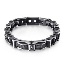 Rock Biker Chain Titan Herrarmband Med Diamant