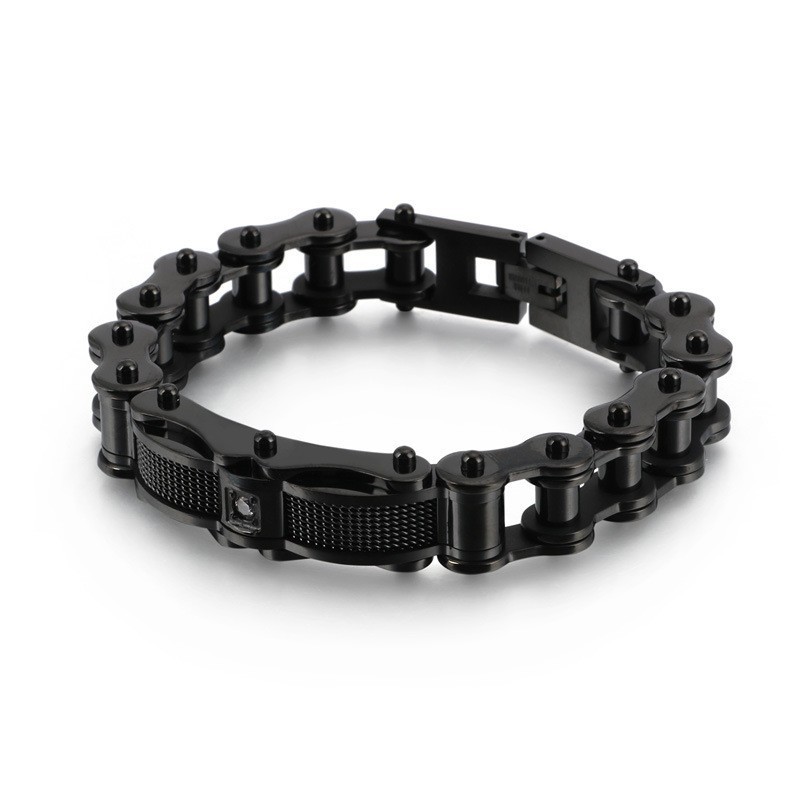 Rock Biker Chain Titan Herrarmband Med Diamant Rock Biker Chain Titan Herrarmband Med Diamant