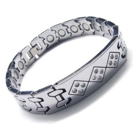 Herrarmband I Volframkarbid 12 Mm Brett Med Diamanter