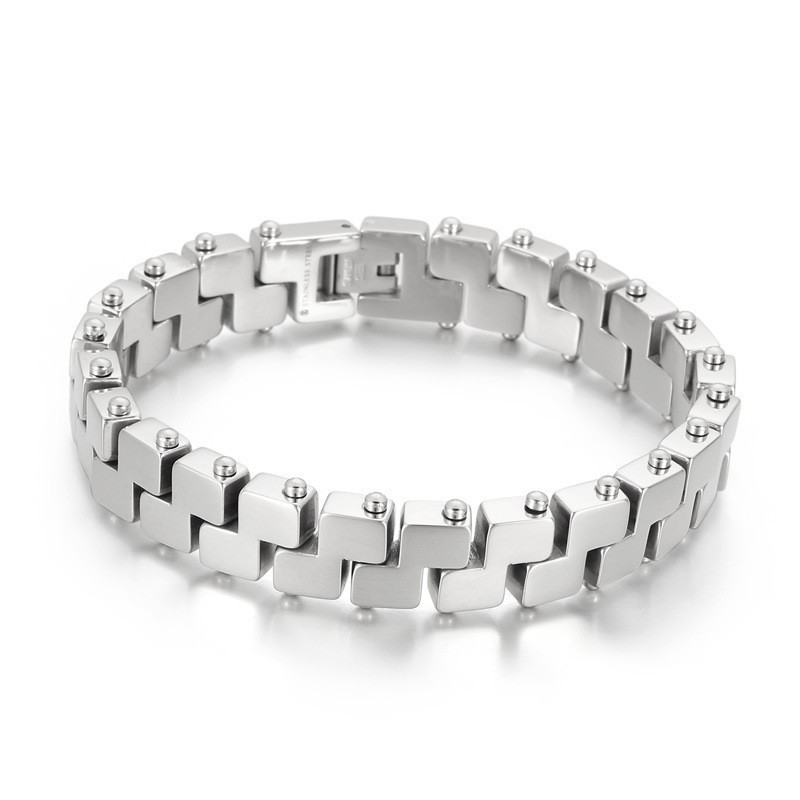 Vakuumpläterad 18Kz Bokstavs Titanarmband För Män Vakuumpläterad 18Kz Bokstavs Titanarmband För Män