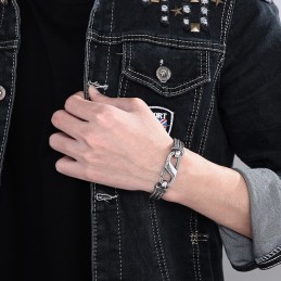Vintage Titanarmband Med Drakebenmönster För Män