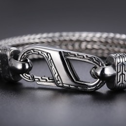 Vintage Titanarmband Med Drakebenmönster För Män