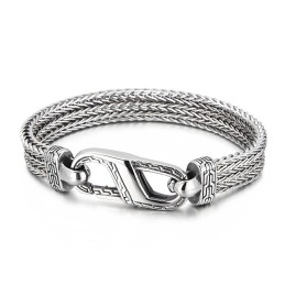 Vintage Titanarmband Med Drakebenmönster För Män