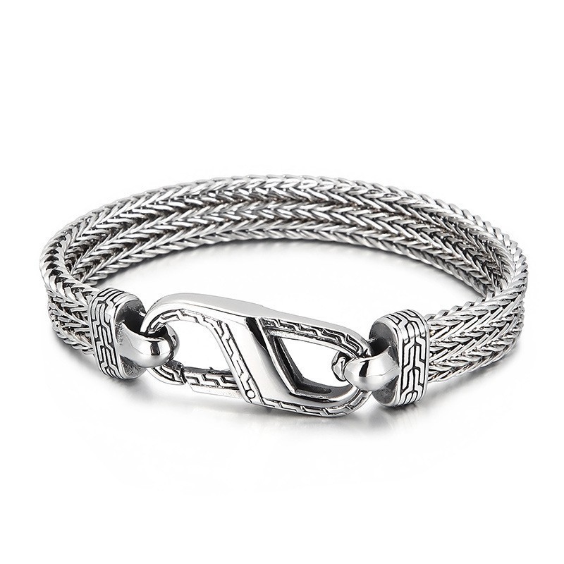 Vintage Titanarmband Med Drakebenmönster För Män Vintage Titanarmband Med Drakebenmönster För Män