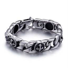 Vintage Chic Style Runt Tecken Kors Titanarmband För Herr