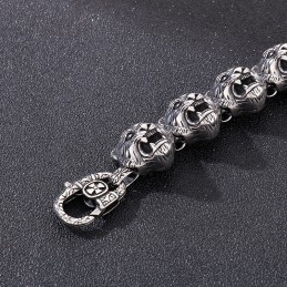 Coolt Moderiktigt Tigerhuvudkorsblomspänne I Titanarmband För Män