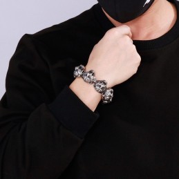 Coolt Moderiktigt Tigerhuvudkorsblomspänne I Titanarmband För Män
