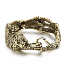 Vintage Cool Antik Guld Tiger Titanarmband För Herr