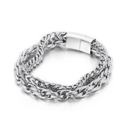 Moderiktigt Vakuumpläterat Titanarmband Med Dubbla Lager För Män