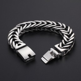 Snyggt V-Format Dubbelskiktat Tjockt Titanarmband För Män
