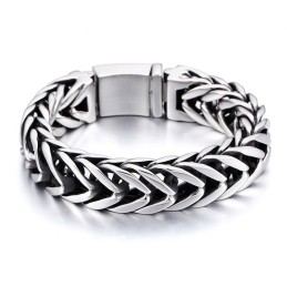 Snyggt V-Format Dubbelskiktat Tjockt Titanarmband För Män