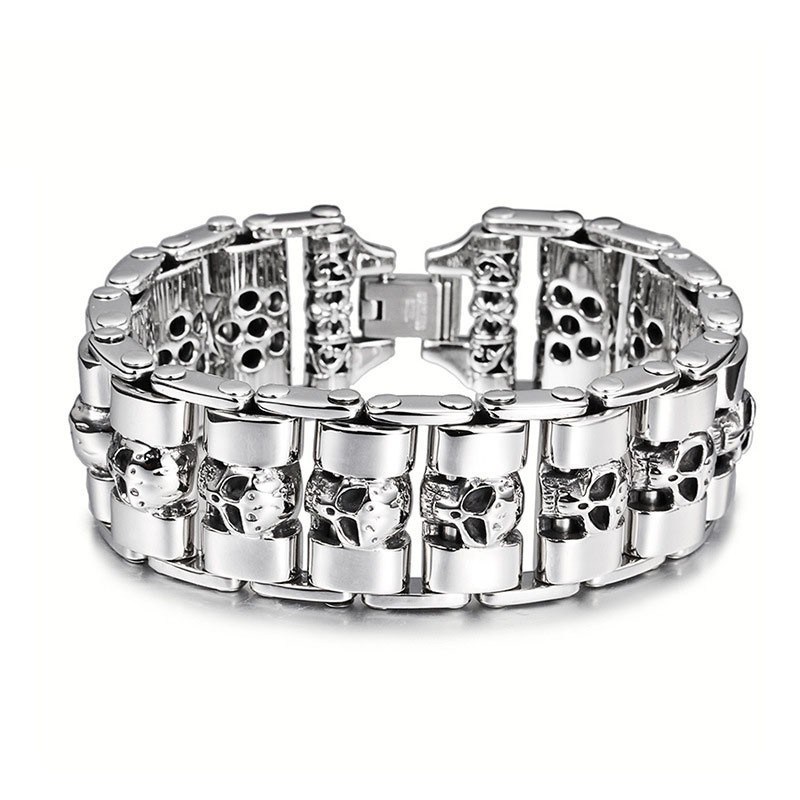 Elegant Titanarmband I Skalle-Stil För Män Elegant Titanarmband I Skalle-Stil För Män