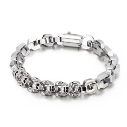Skarvad Skalle Polygonal Titanarmband För Män