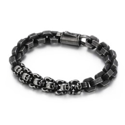 Skarvad Skalle Polygonal Titanarmband För Män